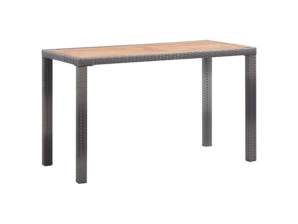 Tavolo Giardino Antracite e Marrone 123x60x74cm Acacia Massello
