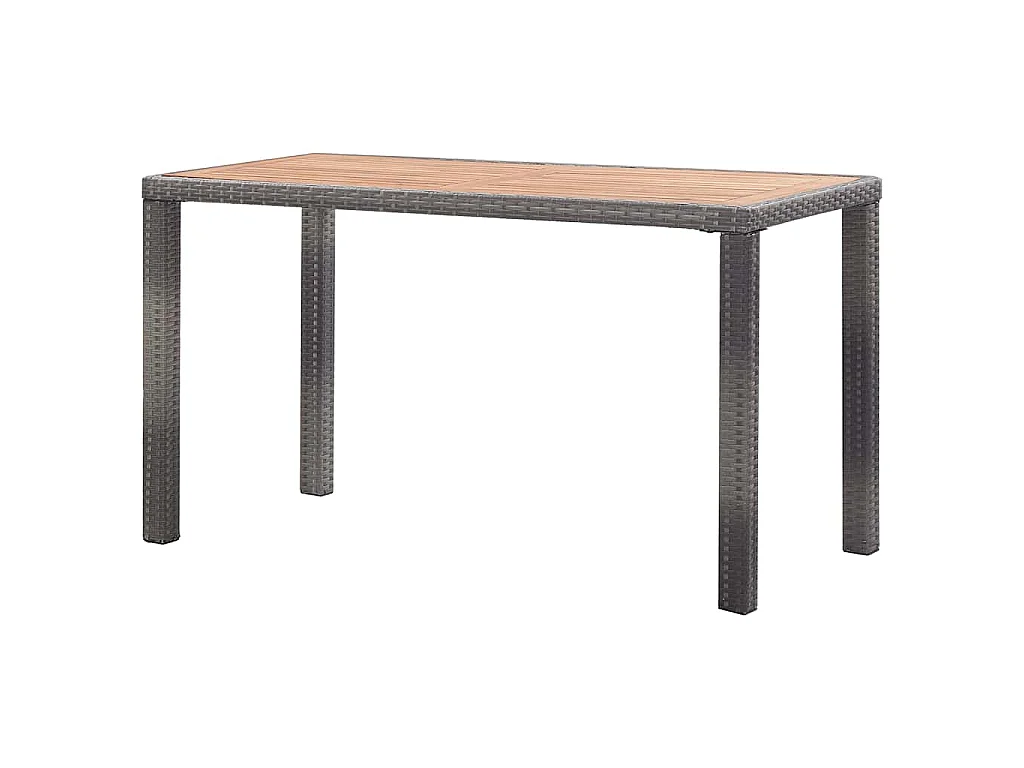 Tavolo Giardino Antracite e Marrone 123x60x74cm Acacia Massello