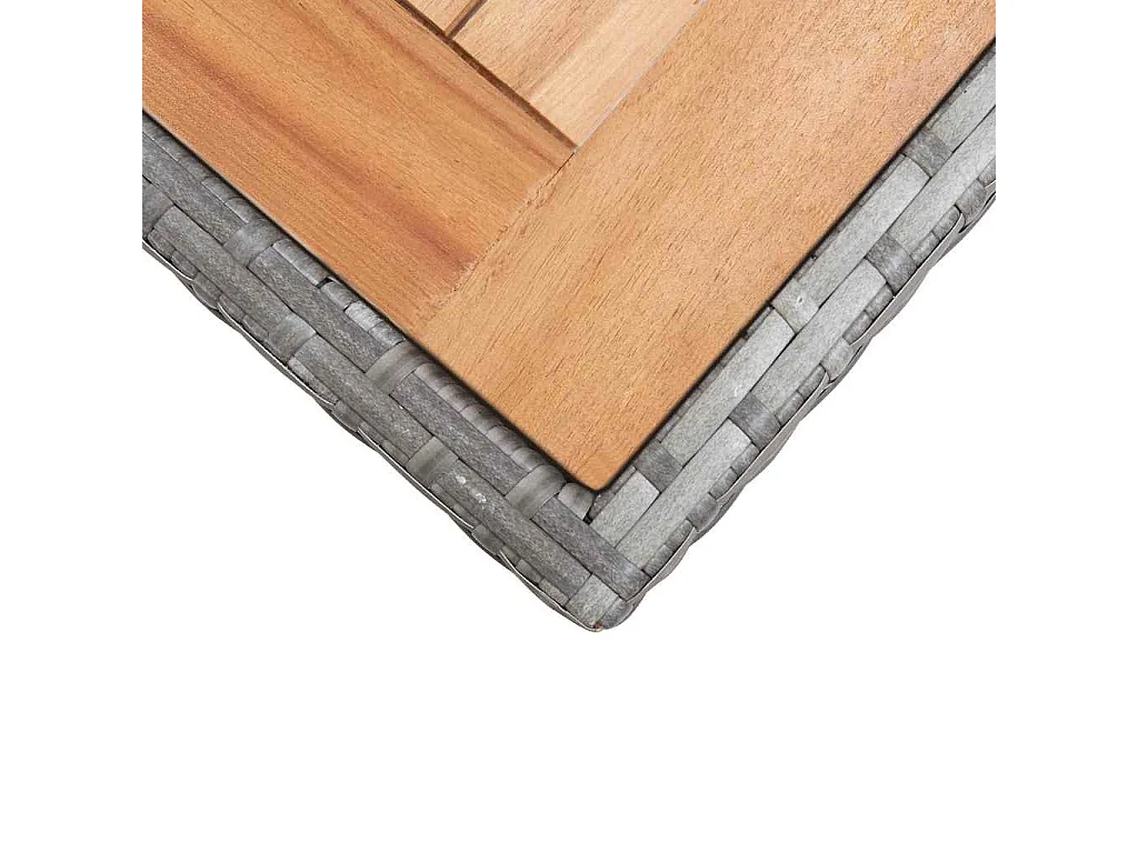 Tavolo Giardino Antracite e Marrone 123x60x74cm Acacia Massello