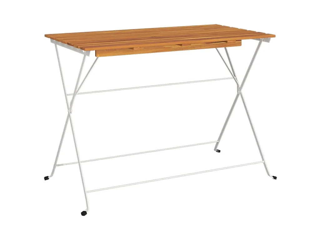 Tavolo Bistrò Pieghevole 100x54x71 cm Massello Acacia e Acciaio