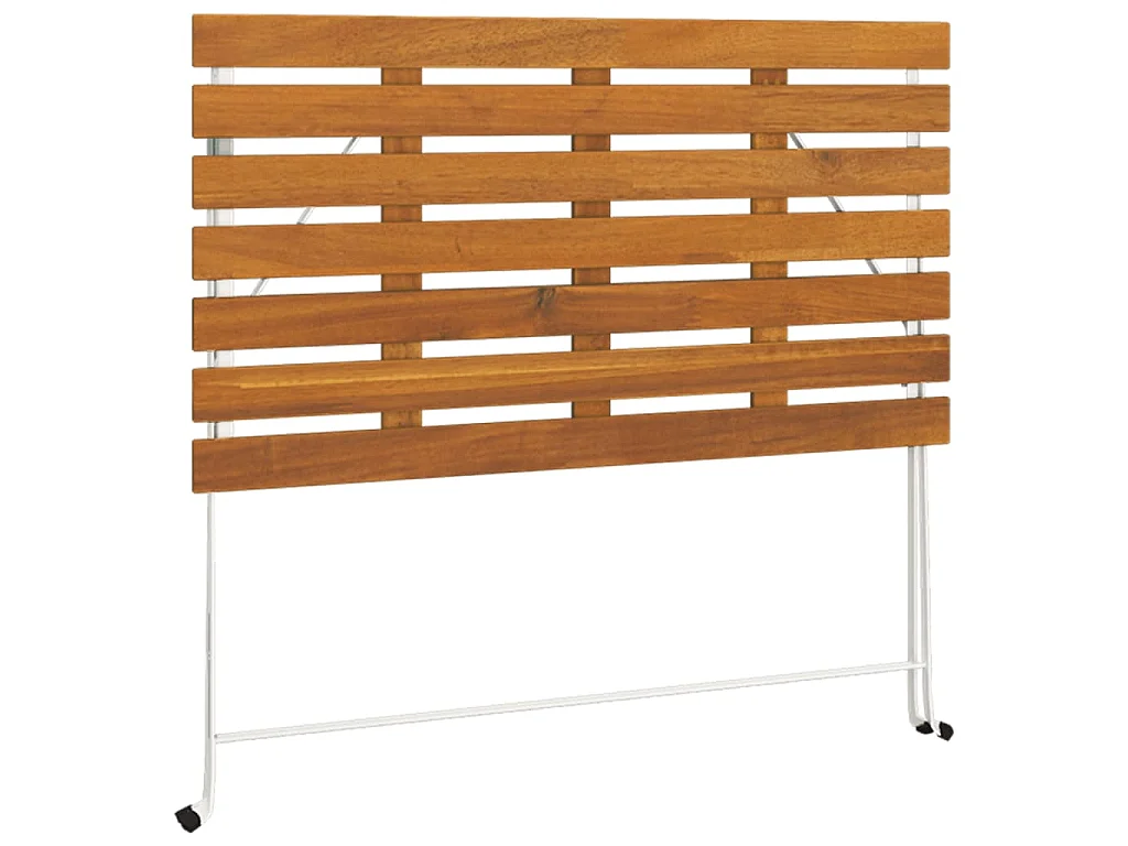 Tavolo Bistrò Pieghevole 100x54x71 cm Massello Acacia e Acciaio