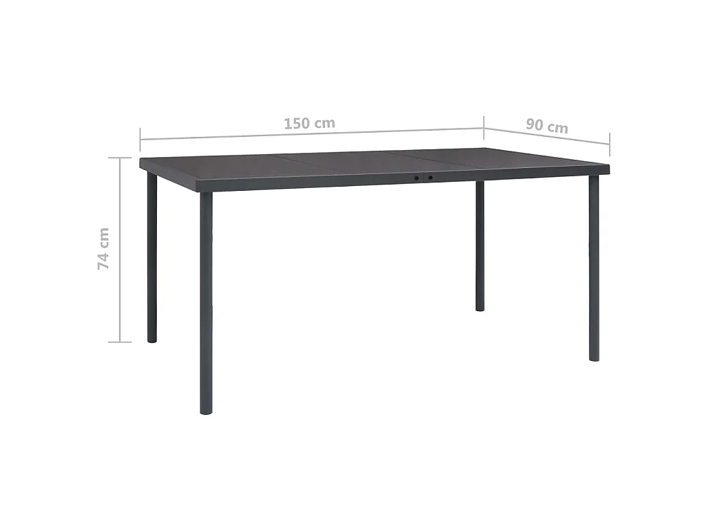 Outdoor-Esstisch Anthrazit 150x90x74 cm Stahl