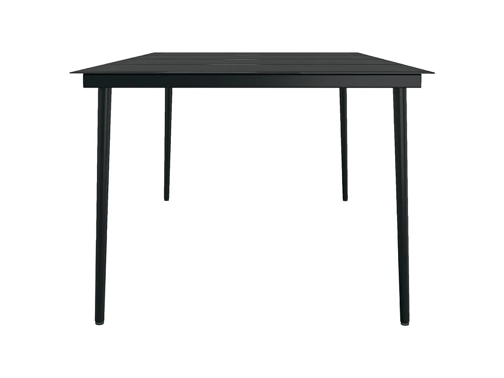 Tuintafel 200x100x74 cm staal en glas zwart