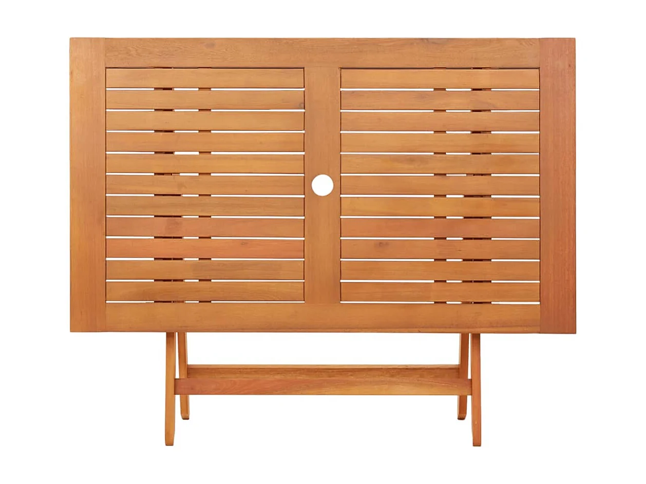 Tavolo da Giardino Pieghevole 120x70x75 cm in Legno Eucalipto