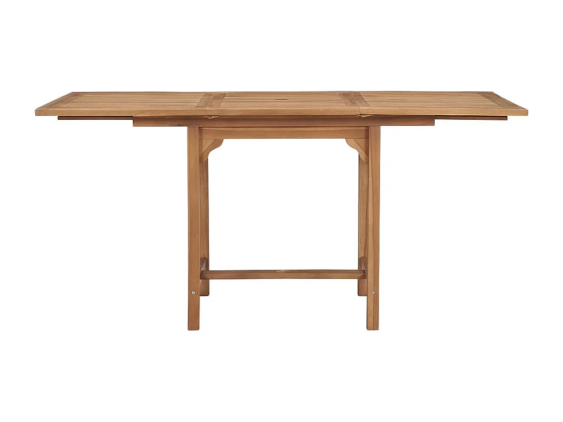 Mesa de jardín extensible madera maciza teca (110-160)x80x75cm