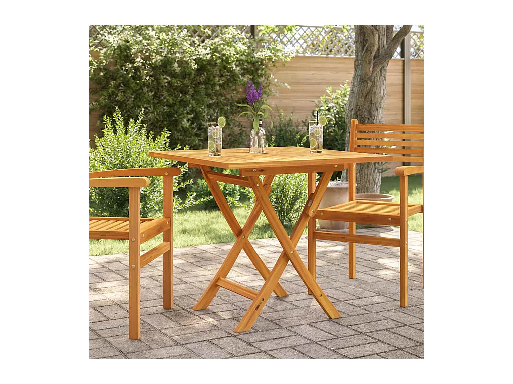 Table pliable de jardin 85x85x76 cm Bois de teck solide