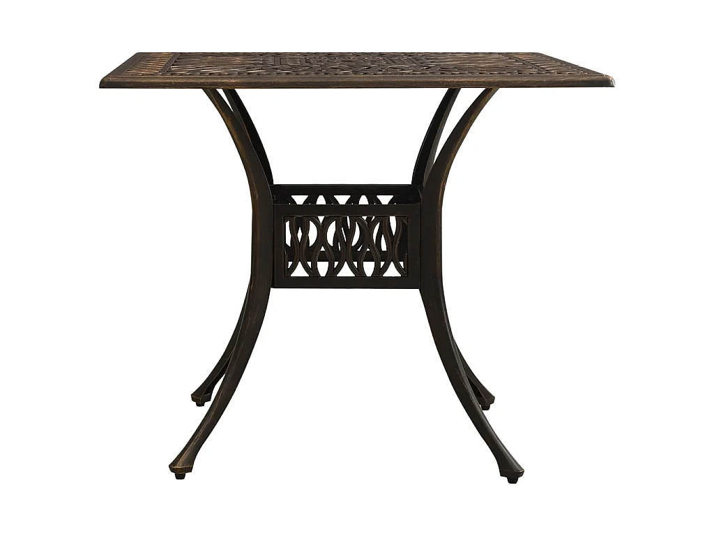 Tavolo da Giardino Bronzo 90x90x73 cm in Alluminio Pressofuso