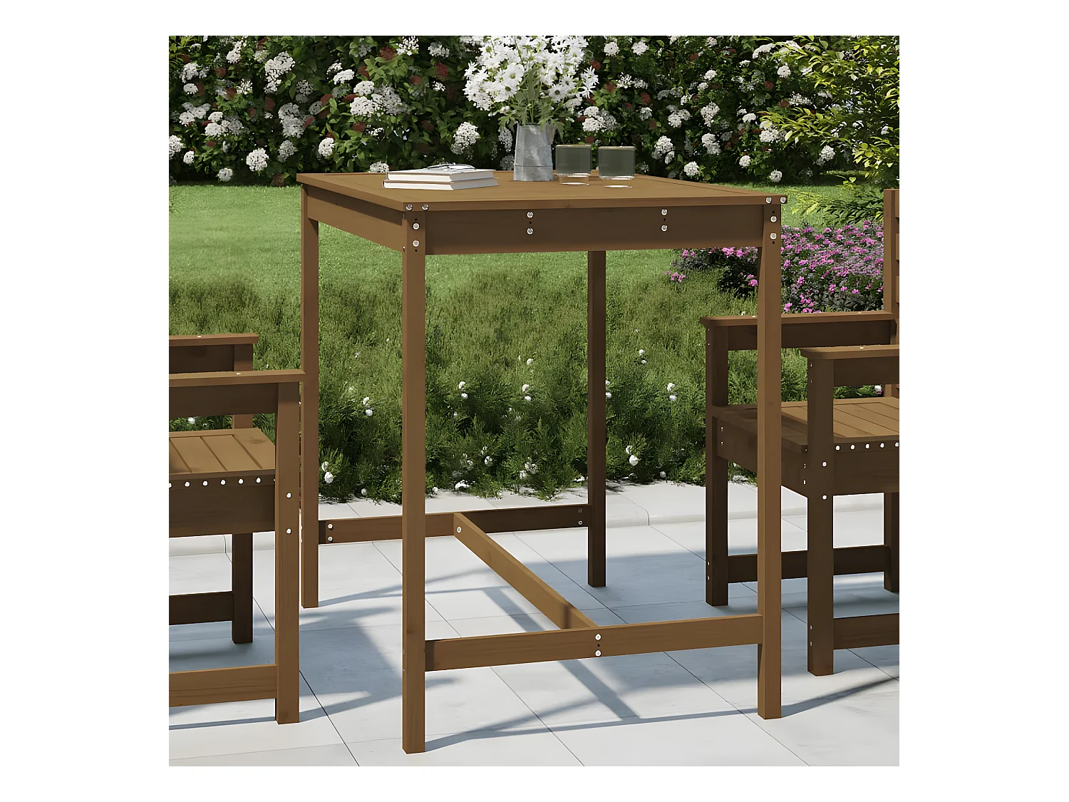 Gartentisch Honigbraun 121x82,5x110 cm Massivholz Kiefer