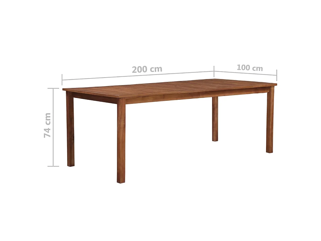 Table de jardin 200x100x74 cm Bois d'acacia massif