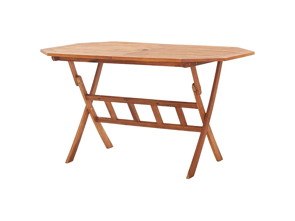 Tavolo da Giardino Pieghevole 135x85x75 cm Massello di Acacia
