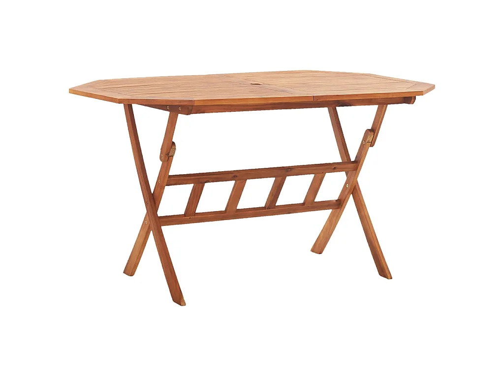 Tavolo da Giardino Pieghevole 135x85x75 cm Massello di Acacia