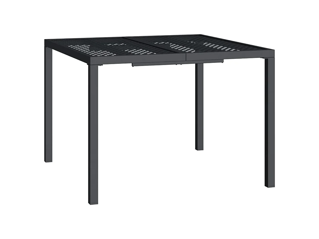 Mesa de jardín de acero gris antracita 100x100x72 cm