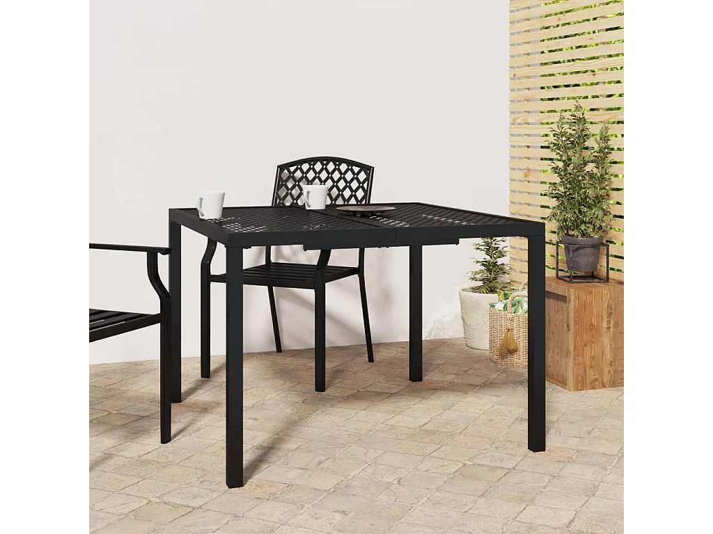 Mesa de jardín de acero gris antracita 100x100x72 cm