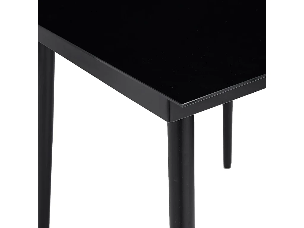 Tavolo da Giardino Nero 140x70x74 cm in Acciaio e Vetro