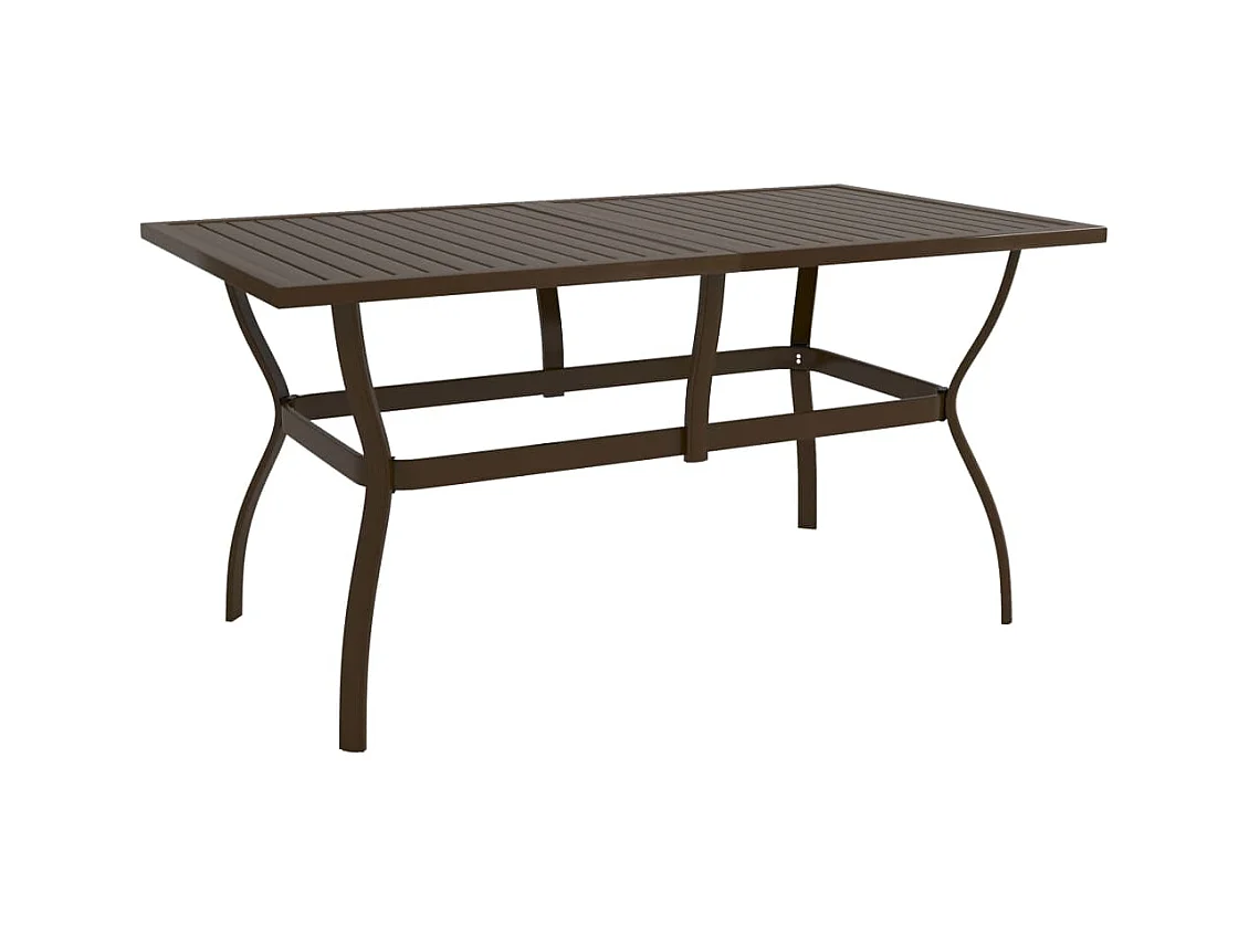 Tavolo da Giardino Marrone 140x80x72 cm in Acciaio