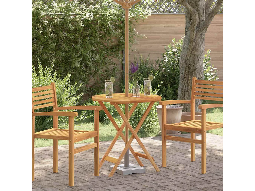 Tuintafel inklapbaar Ø60x75 cm massief eucalyptushout