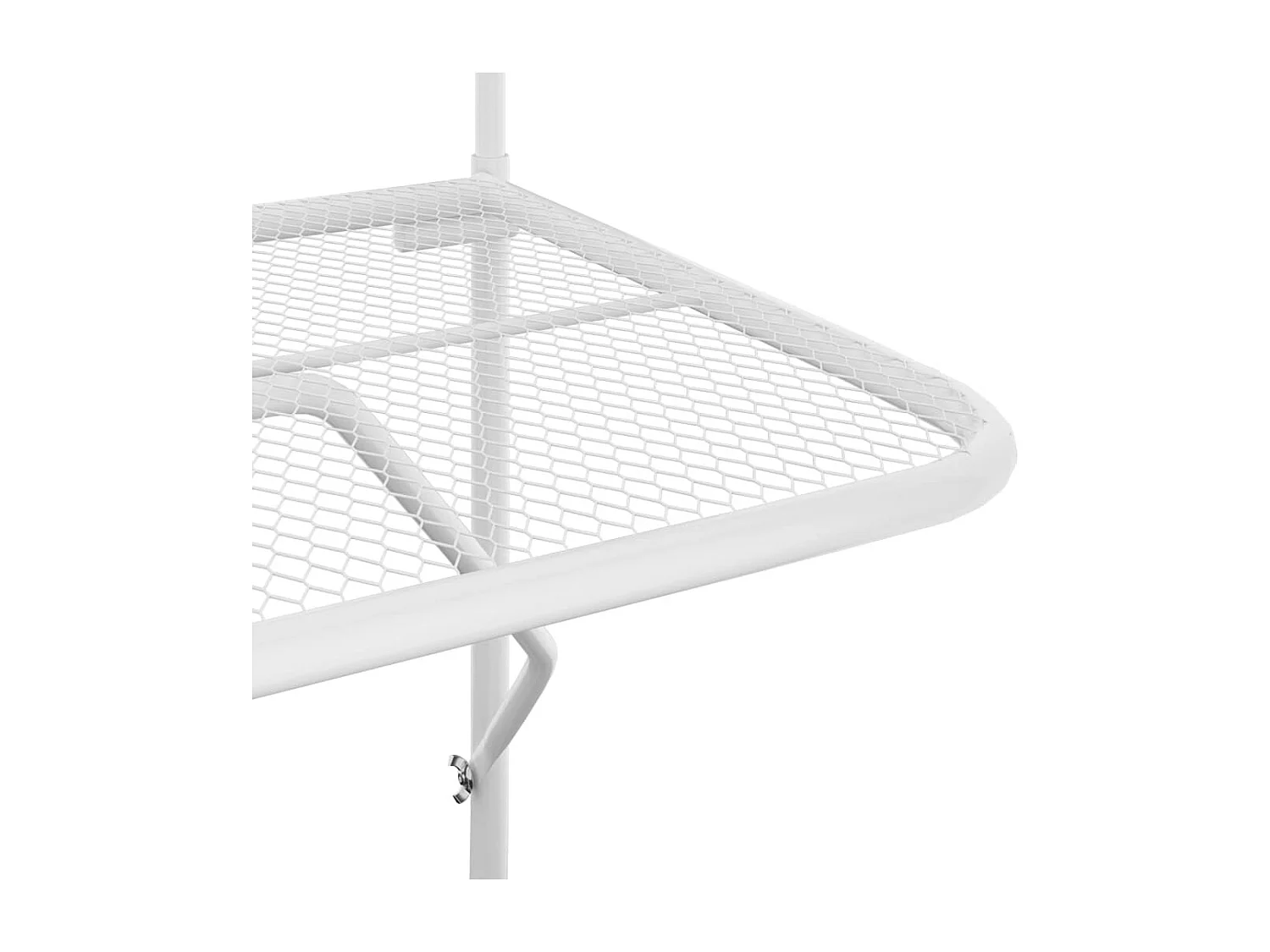 Tavolo da Balcone Bianco 60x40 cm in Acciaio