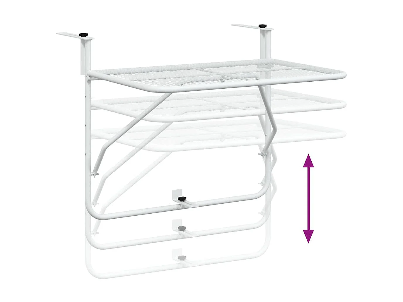 Table de balcon Blanc 60x40 cm Acier