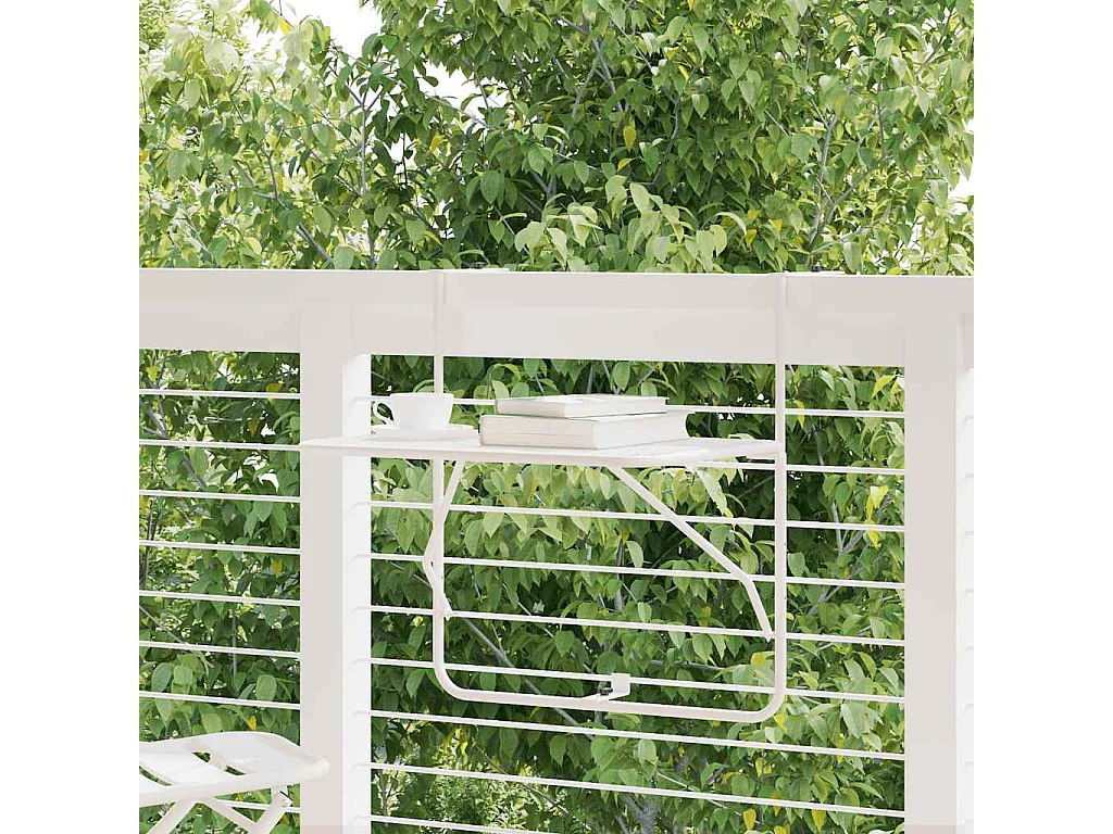 Table de balcon Blanc 60x40 cm Acier