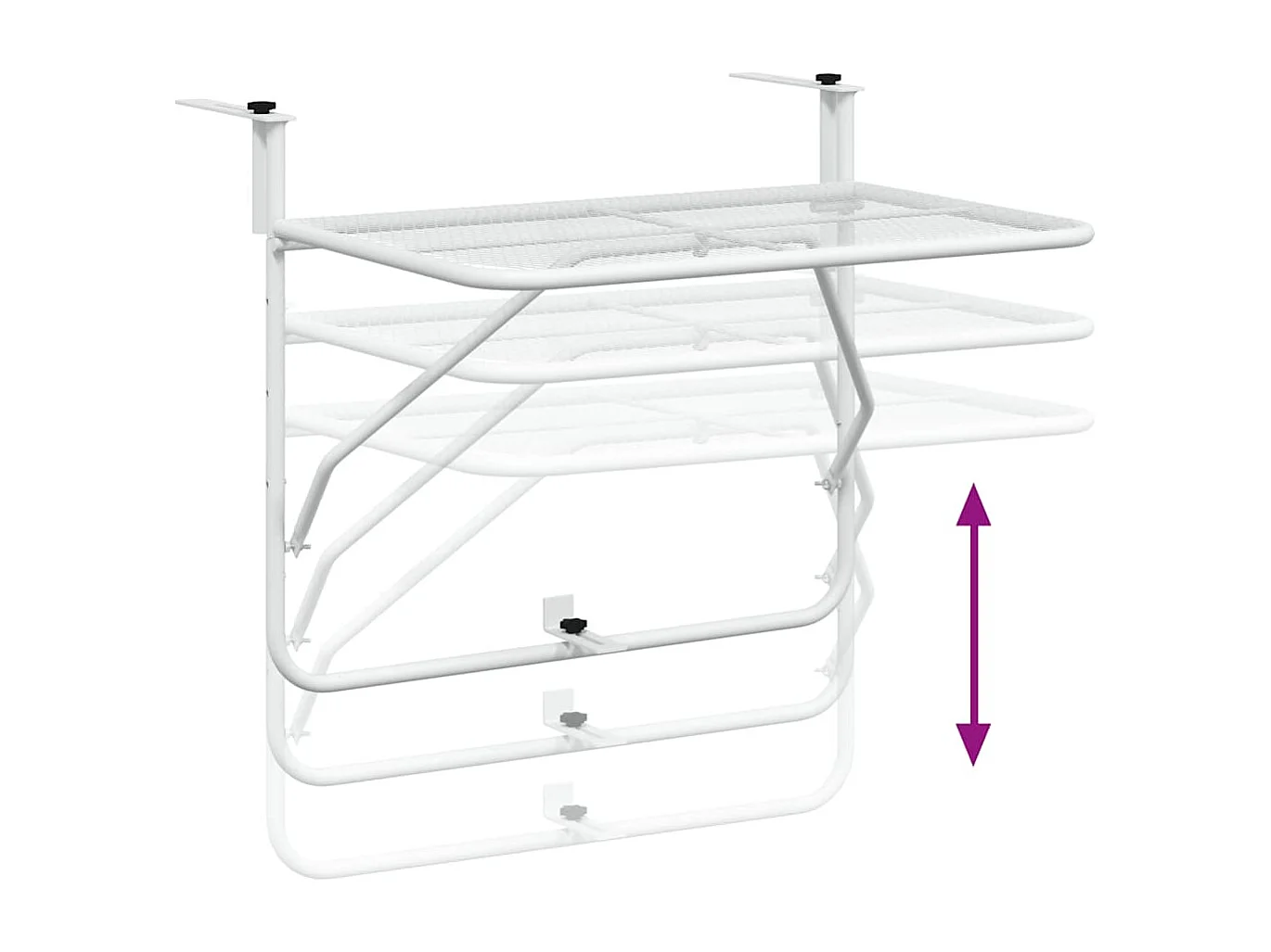 Table de balcon Blanc 60x40 cm Acier
