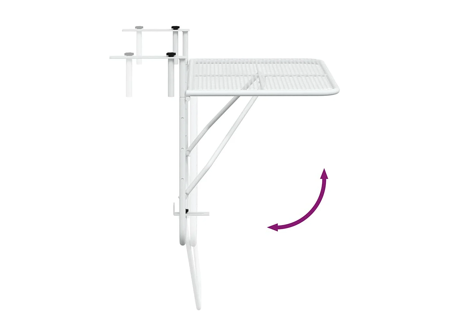 Table de balcon Blanc 60x40 cm Acier