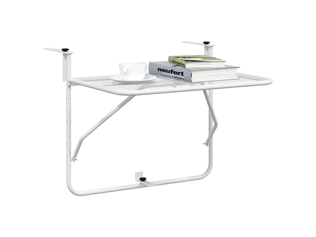 Mesa para varanda 60x40 cm aço branco
