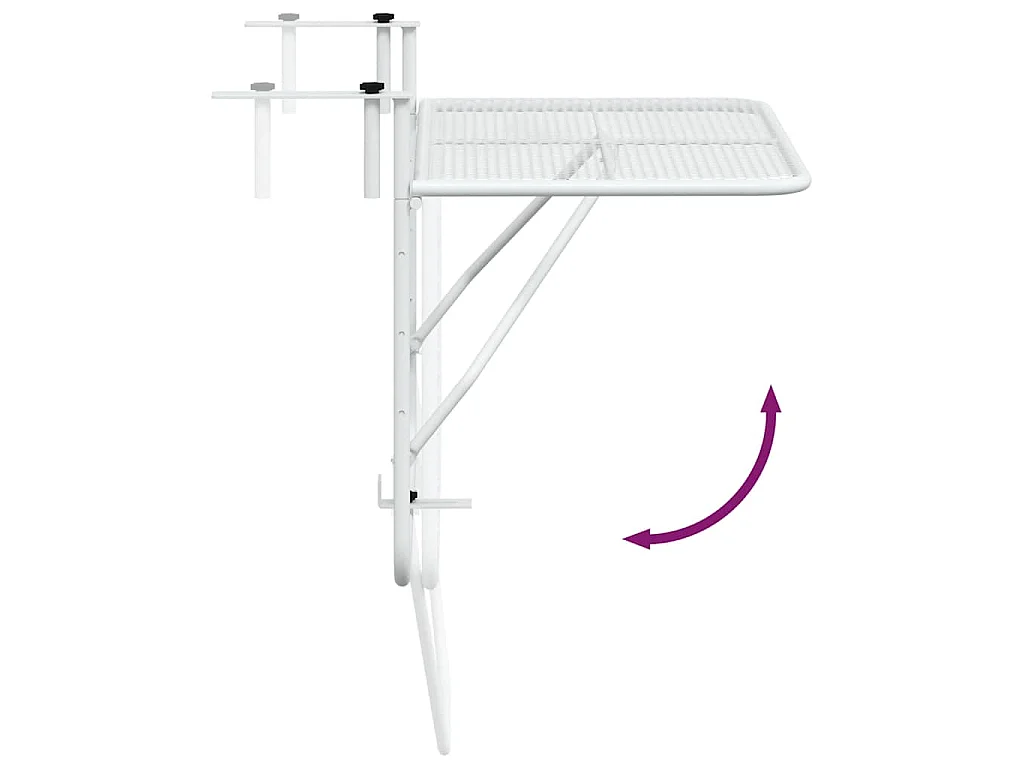 Mesa para varanda 60x40 cm aço branco
