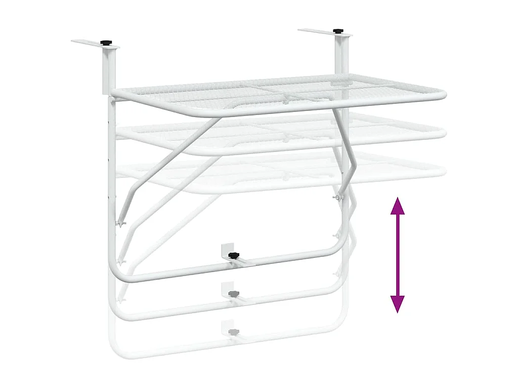 Table de balcon Blanc 60x40 cm Acier