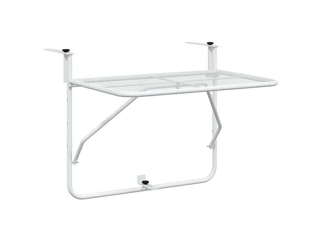 Table de balcon Blanc 60x40 cm Acier