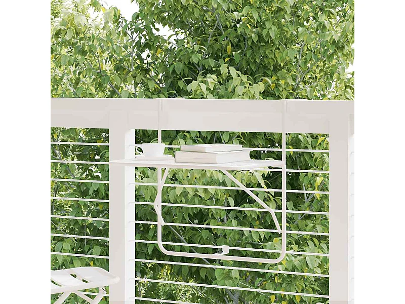 Balkontisch Weiß 60x40 cm Stahl