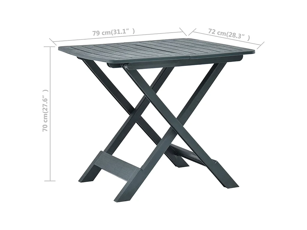 Tuintafel inklapbaar 79x72x70 cm kunststof groen