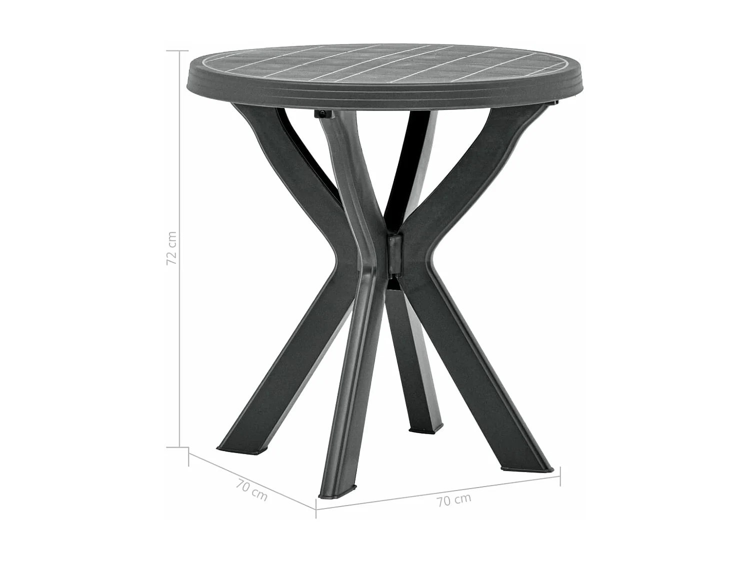Mesa de bistrô Ø70 cm plástico antracite