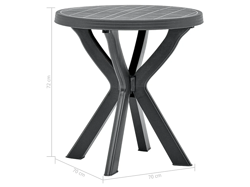 Tavolo da Bistrot Antracite Ø70 cm in Plastica