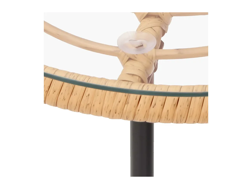 Esstisch Ø50 cm Hartglas und Stahl