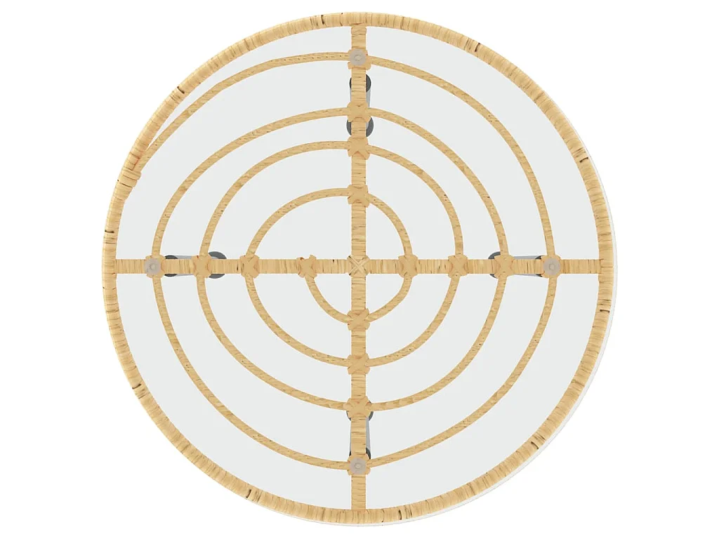 Table de salle à manger Ø50 cm Verre trempé et acier