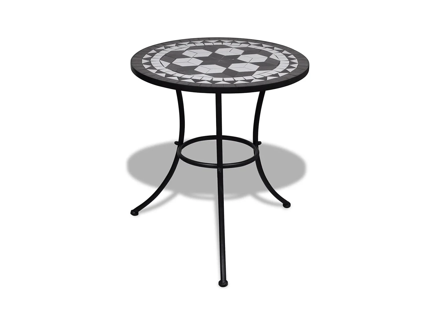 Table de bistro Noir et blanc 60 cm Mosaïque