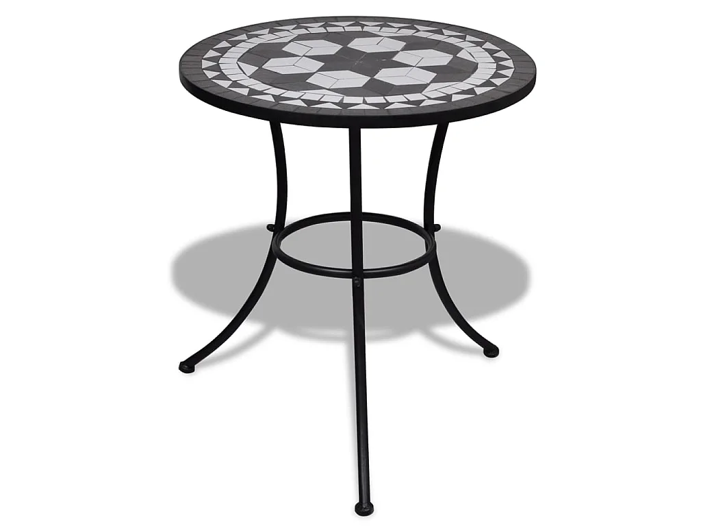 Table de bistro Noir et blanc 60 cm Mosaïque