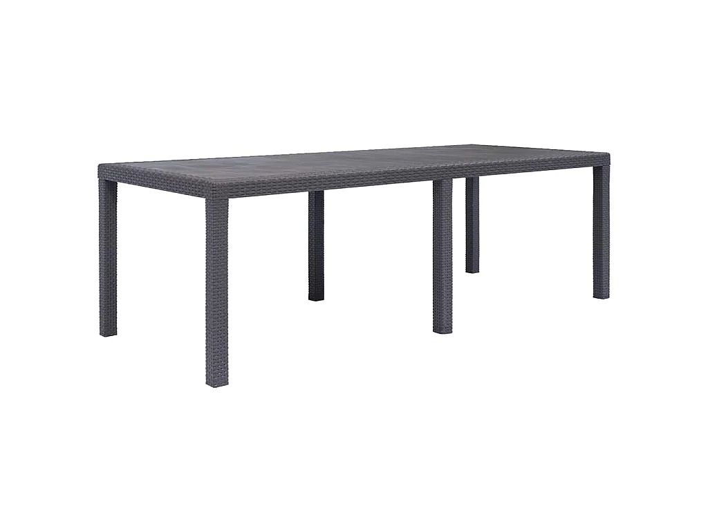 Table de jardin Marron 220x90x72 cm Plastique Aspect de rotin