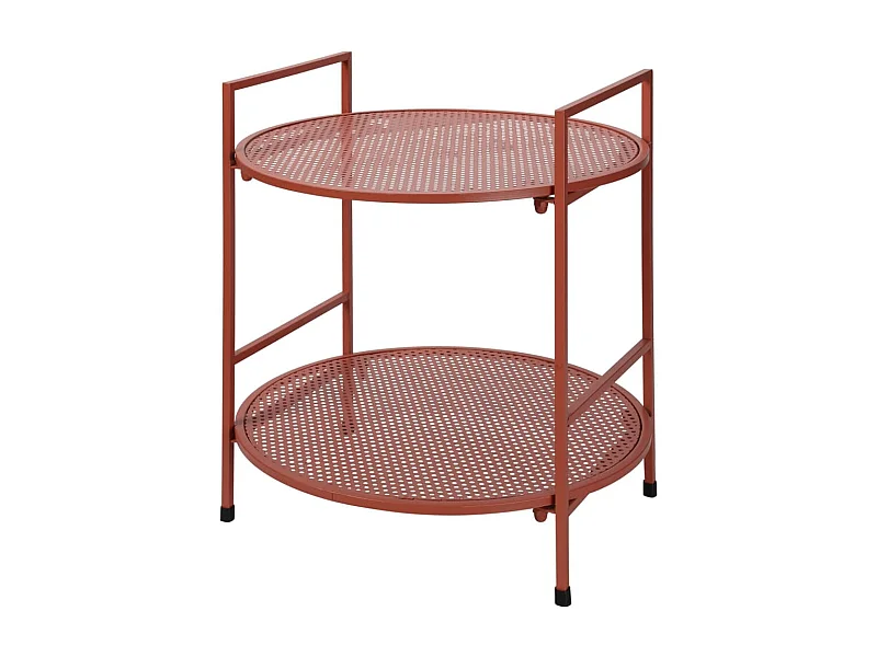 Table d'appoint de jardin à 2 niveaux acier mauve rose