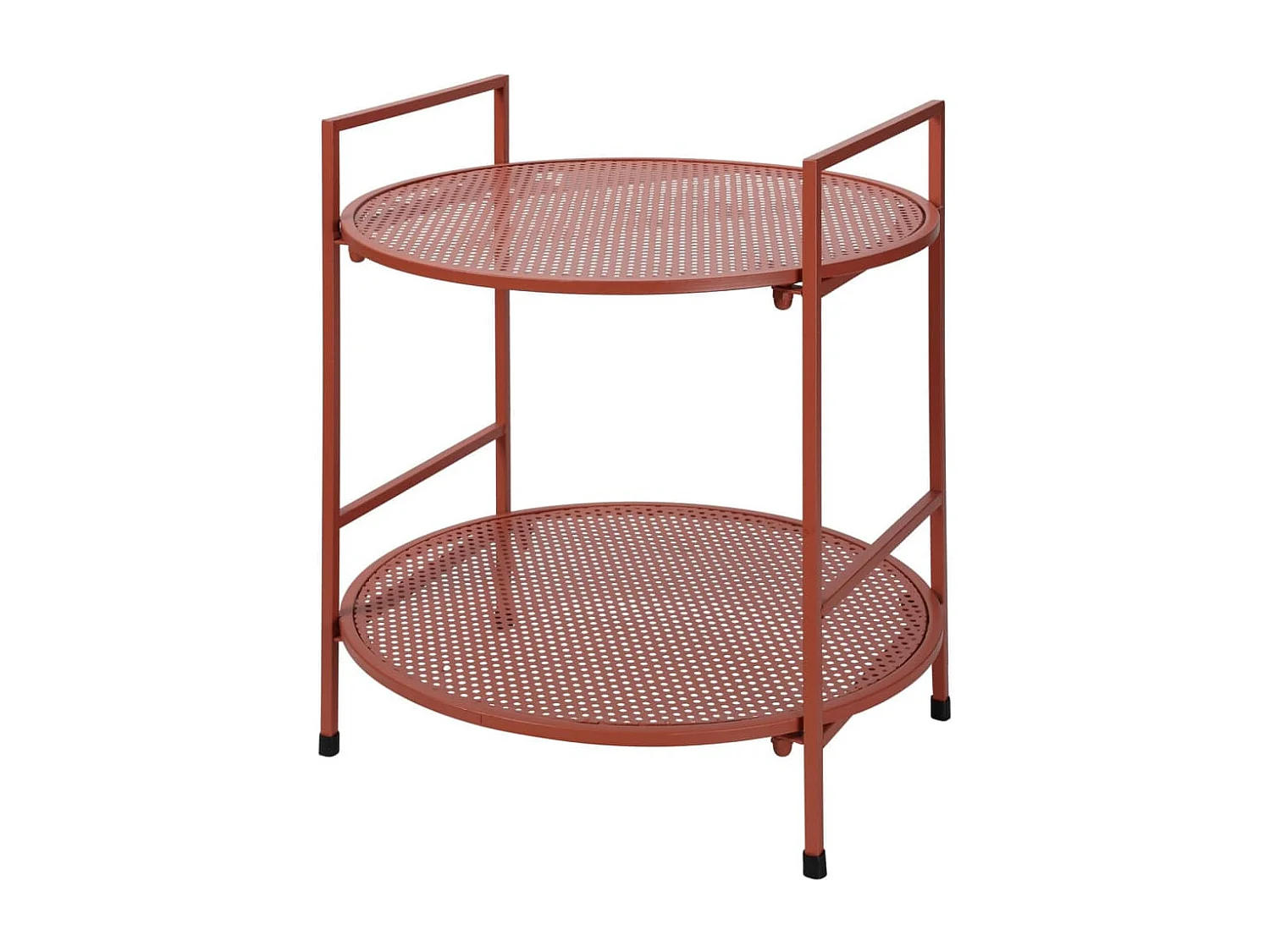 Table d'appoint de jardin à 2 niveaux acier mauve rose