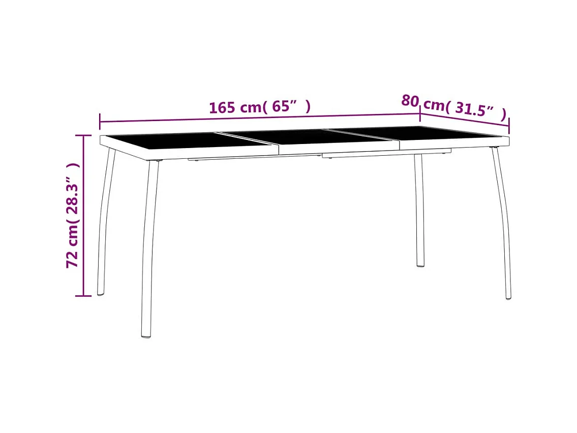 Gartentisch Anthrazit 165x80x72 cm Stahlgitter