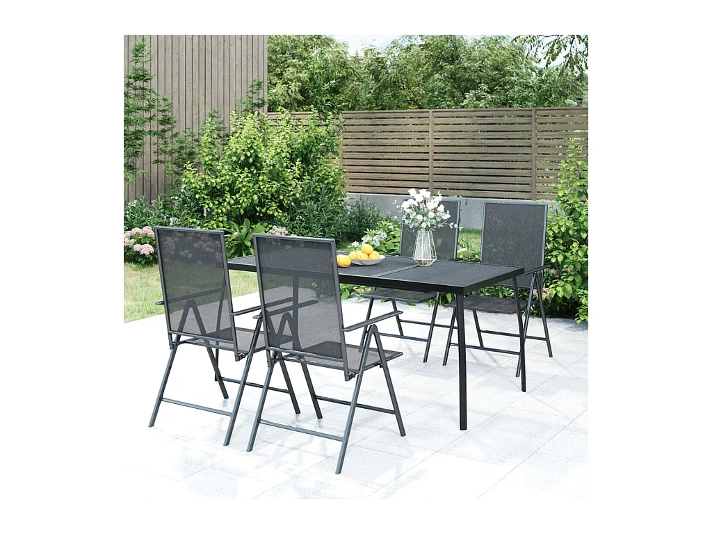 Tuintafel 165x80x72 cm staalgaas antracietkleurig