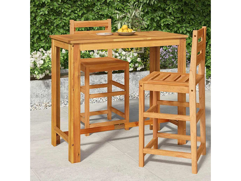 Table de bar de jardin 120x60x105 cm Bois d'acacia solide