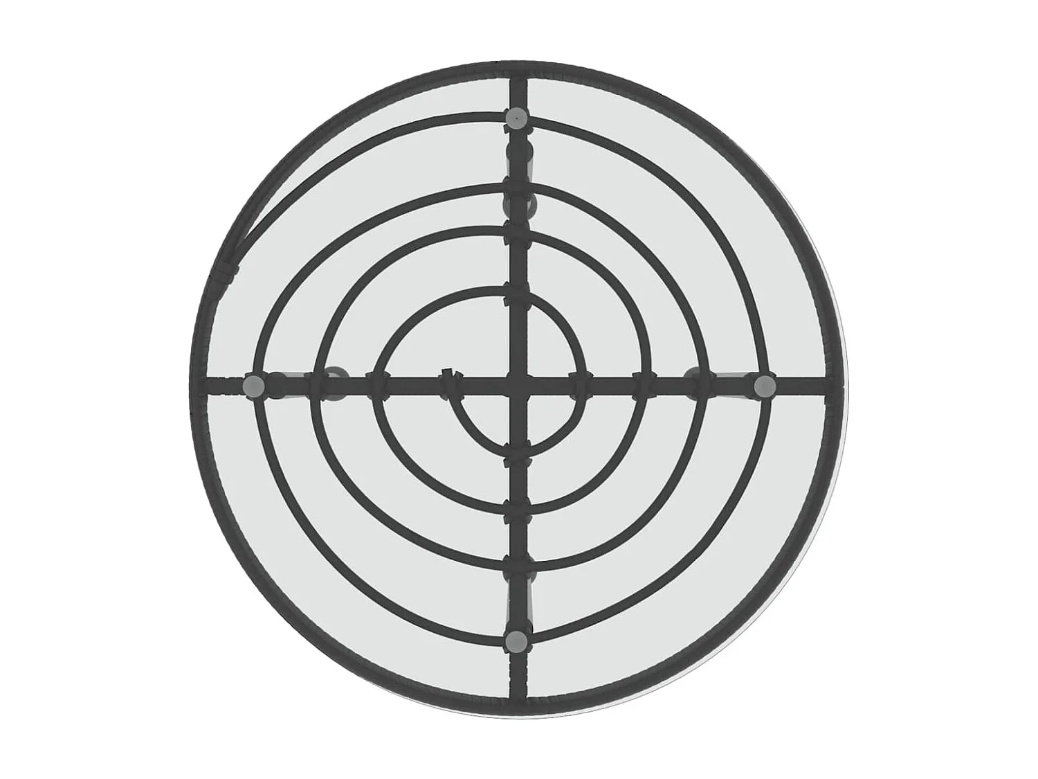 Mesa de comedor de vidrio templado y acero negro Ø50 cm