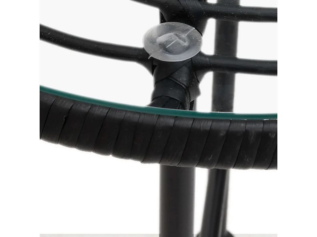 Mesa de comedor de vidrio templado y acero negro Ø50 cm