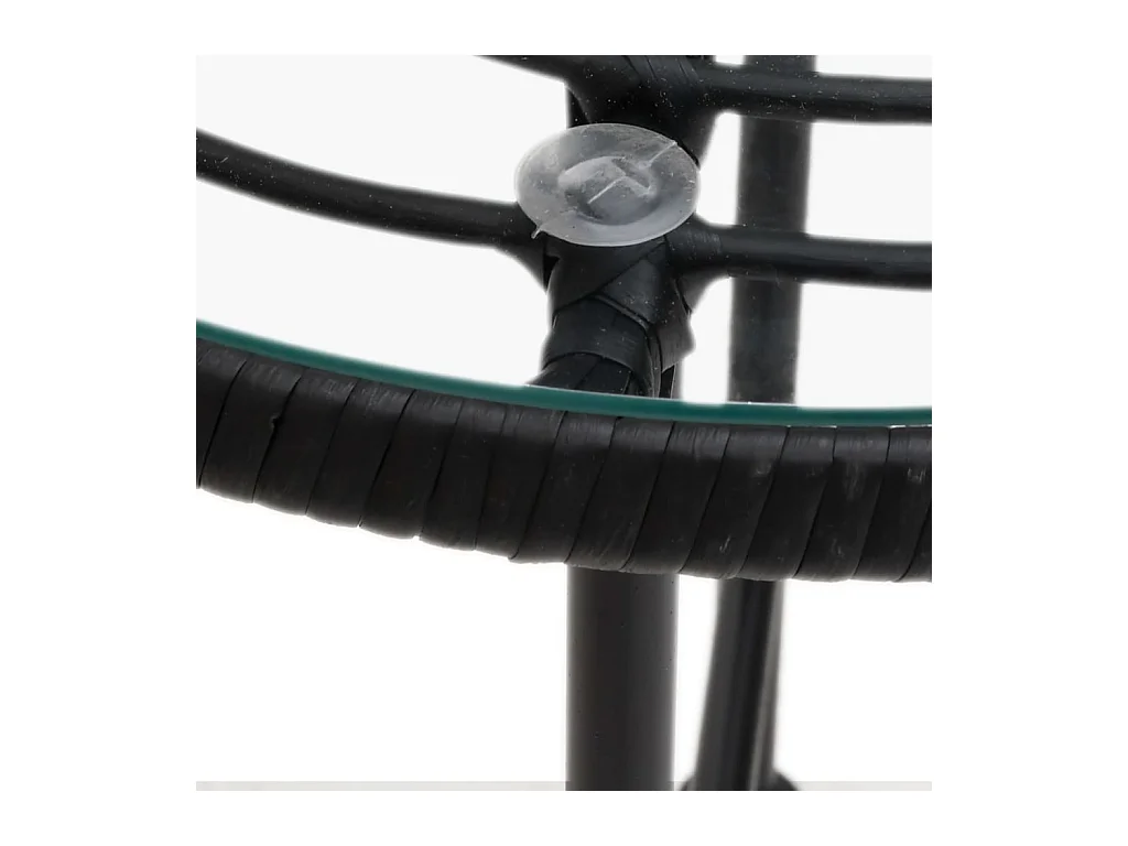 Esstisch Schwarz Ø50 cm Hartglas und Stahl