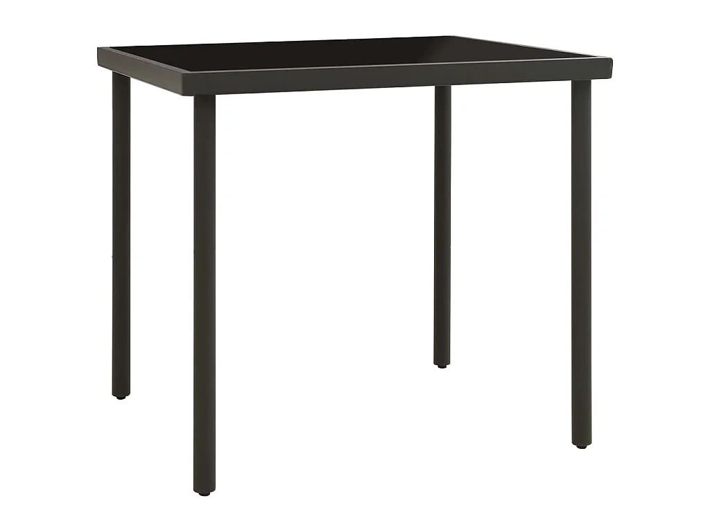 Table à dîner d'extérieur Anthracite 80x80x72 cm Verre et acier