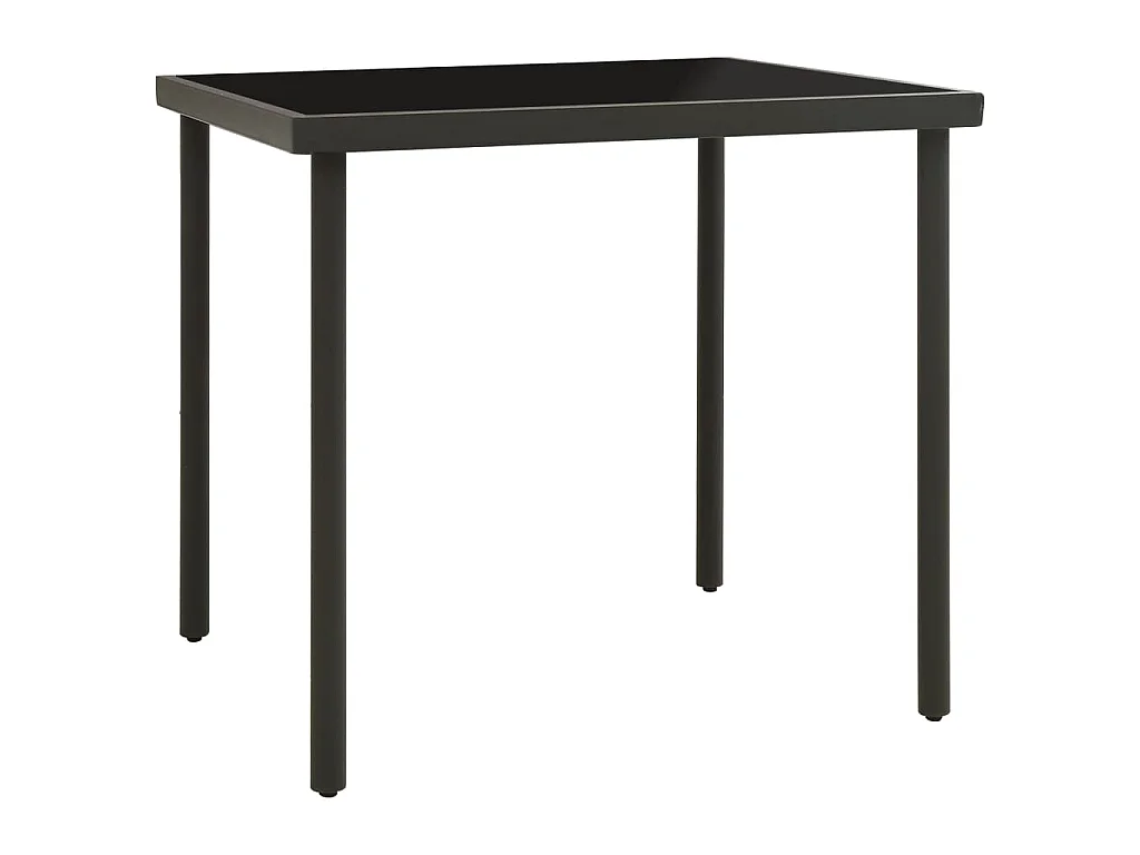 Garten-Esstisch Anthrazit 80x80x72 cm Glas und Stahl