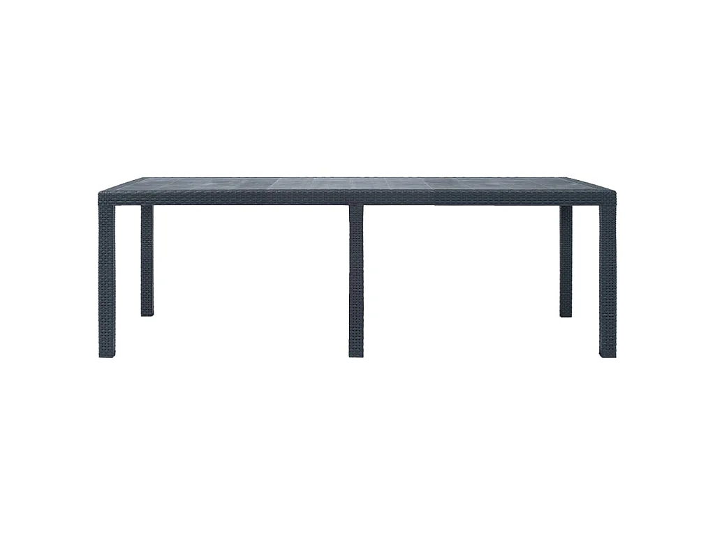Tavolo da Giardino Antracite 220x90x72 cm Plastica Stile Rattan