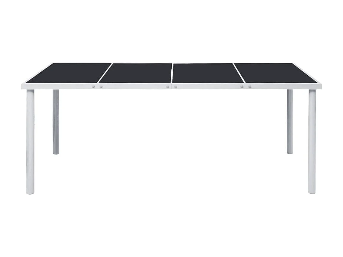 Table de jardin 190x90x74 cm Noir Acier